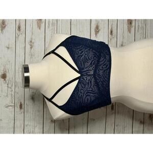 Torrid coquette navy blue/black lace racerback bralette Size 2/2X